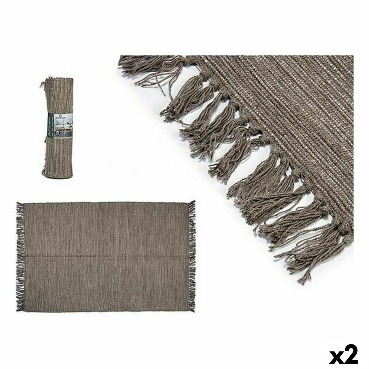 Carpet Brown 120 x 80 x 1 cm (2 Units)-0