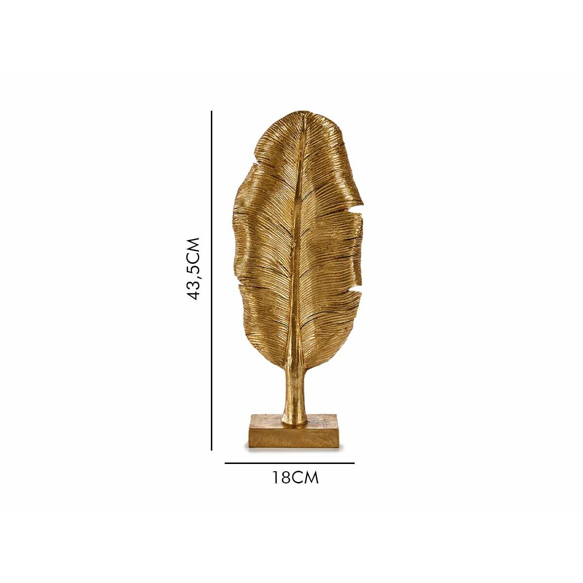 Decorative Figure Leaf of a plant Golden 8 x 43,5 x 17 cm (6 Units)-1