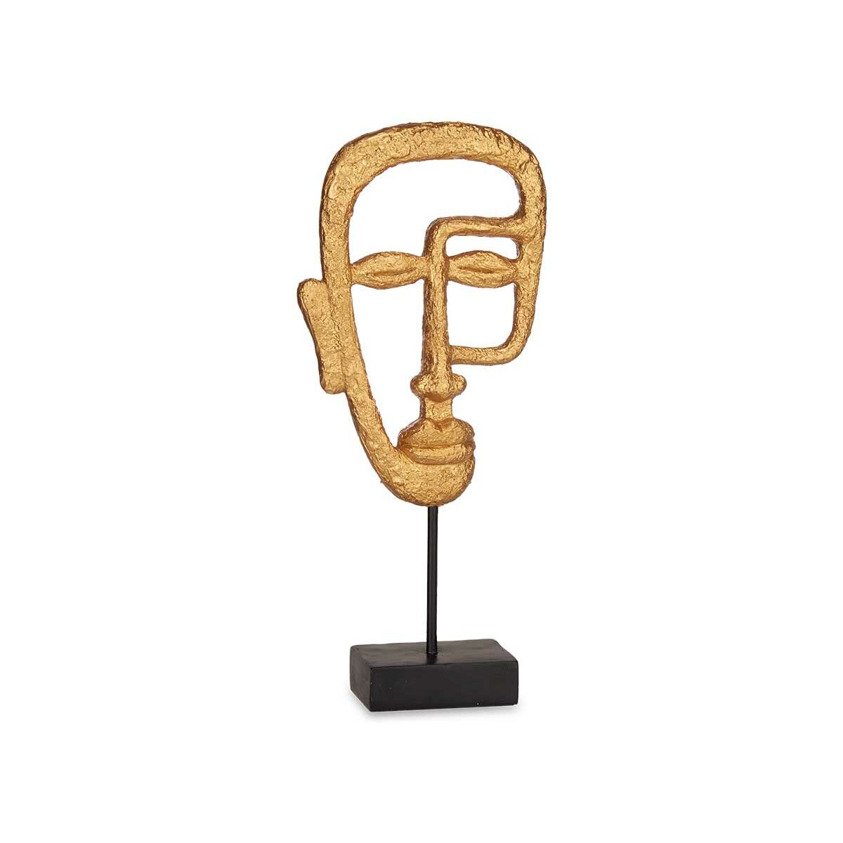 Decorative Figure Face Golden 19,5 x 38 x 10,5 cm (4 Units)-2