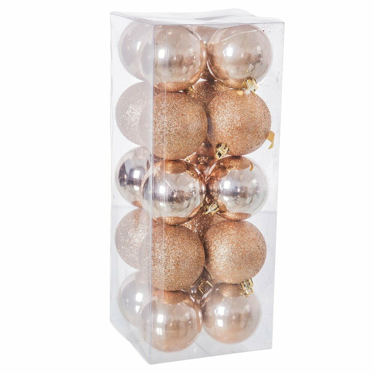 Christmas Baubles Copper Plastic 6 x 6 x 6 cm (20 Units)-0