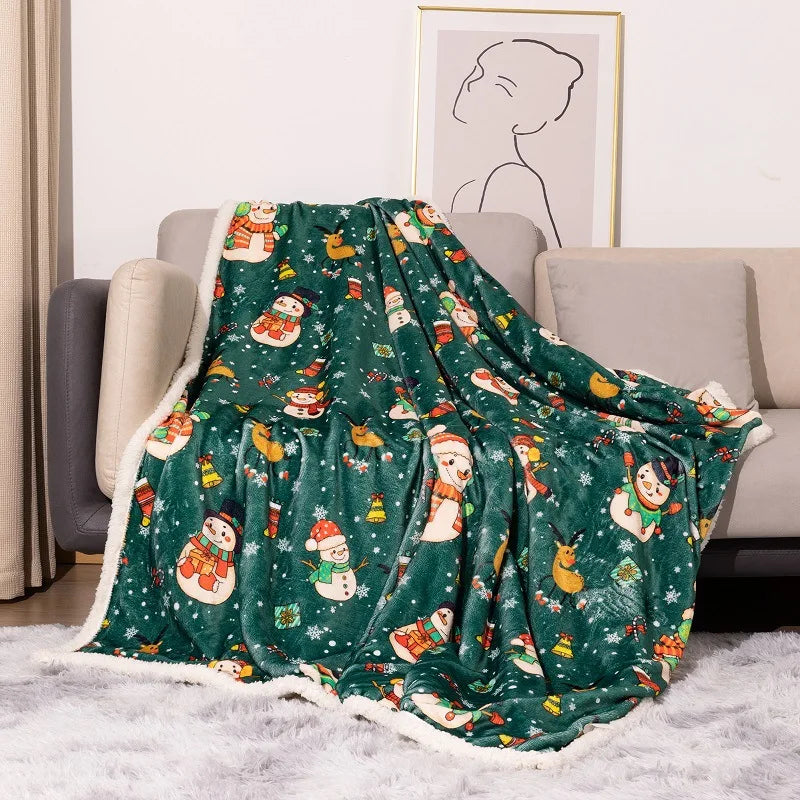 Christmas Sherpa Fleece Throw Blanket-5