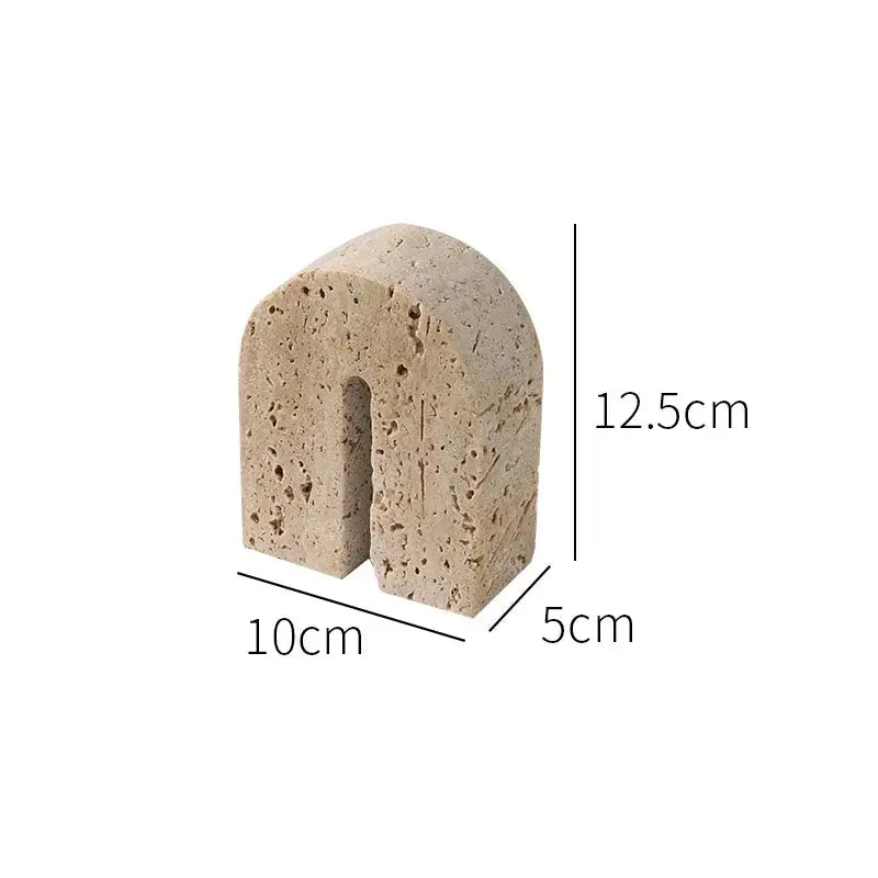 Vintage Travertine Bookends-5