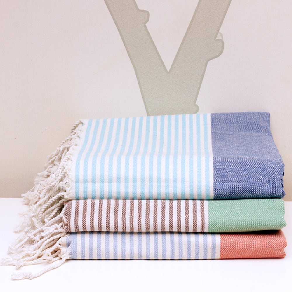 Multi Color Striped Turkish Towel-0