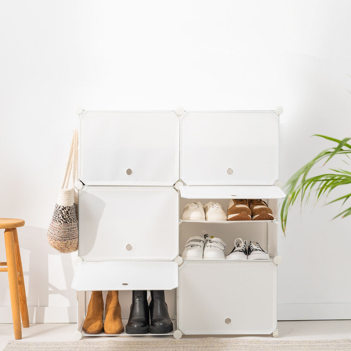 Portable Modular Shoe Cabinet InnovaGoods White-0
