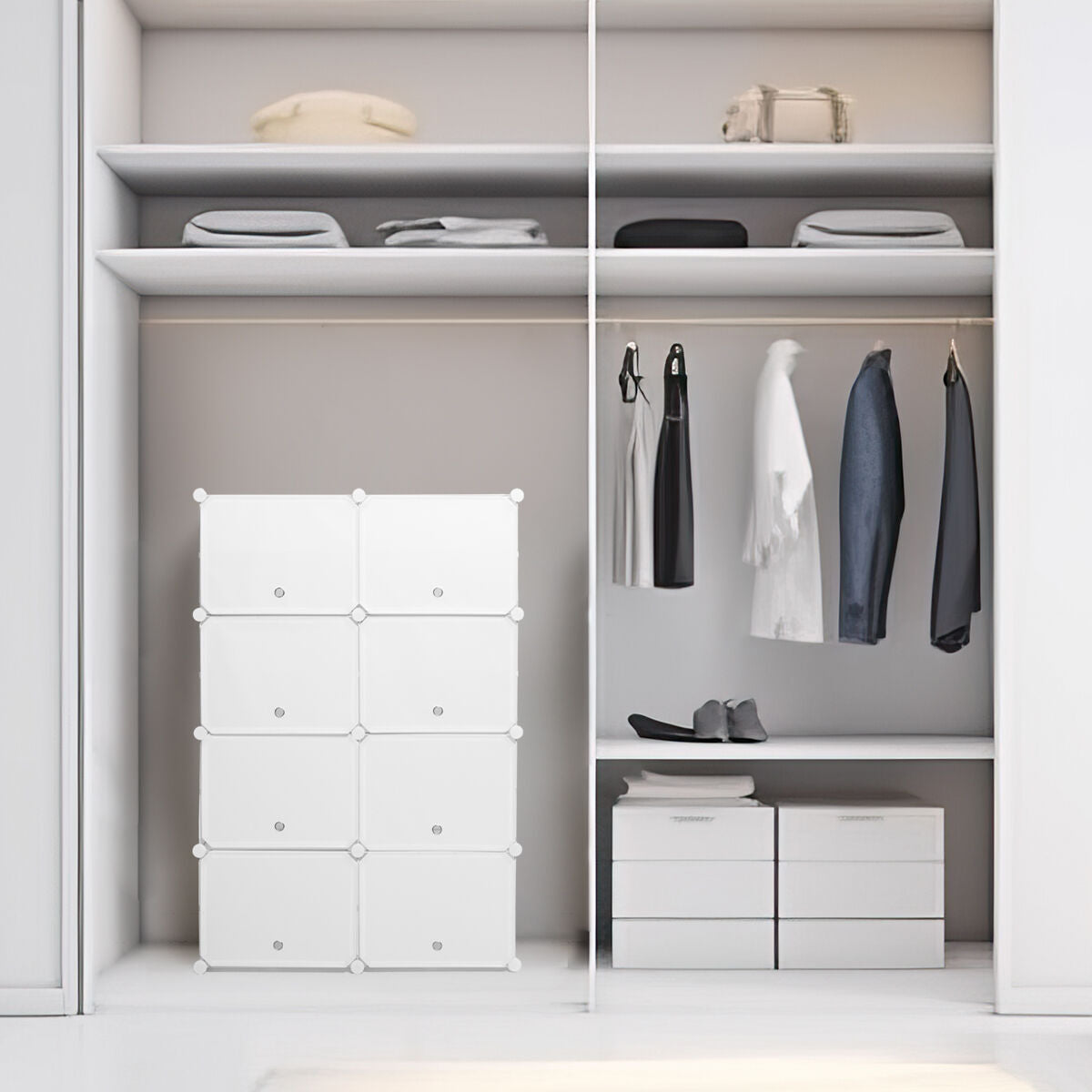 Portable Modular Shoe Cabinet InnovaGoods White-12