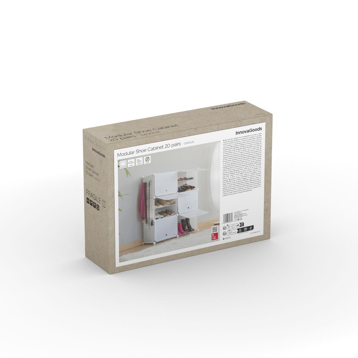 Portable Modular Shoe Cabinet InnovaGoods White-3