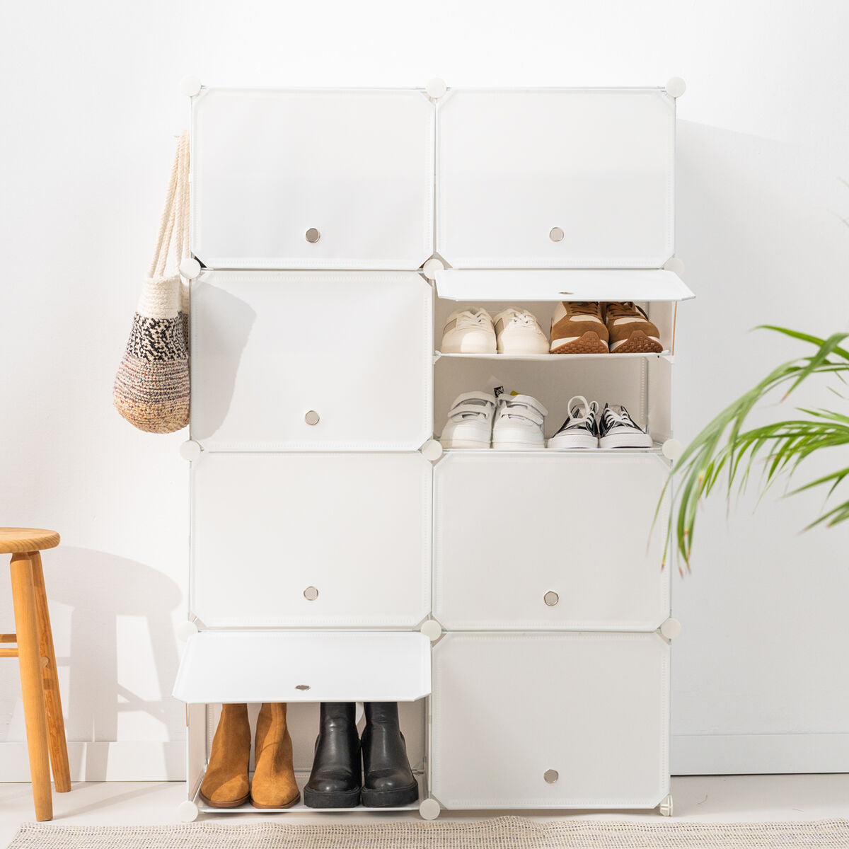 Portable Modular Shoe Cabinet InnovaGoods White-16