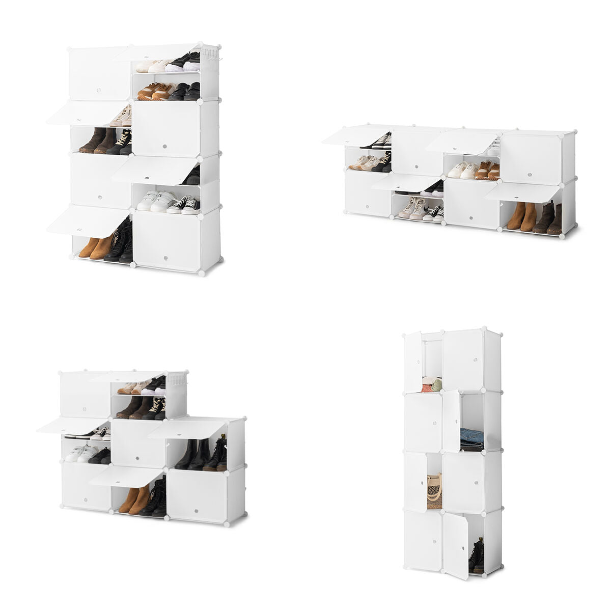 Portable Modular Shoe Cabinet InnovaGoods White-7