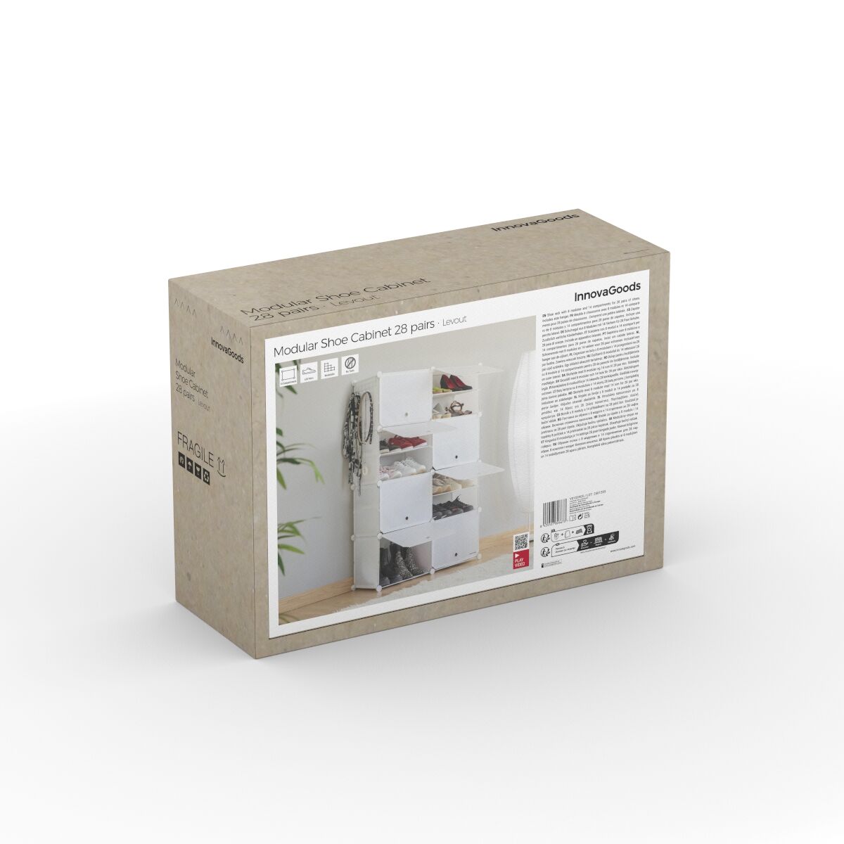 Portable Modular Shoe Cabinet InnovaGoods White-2