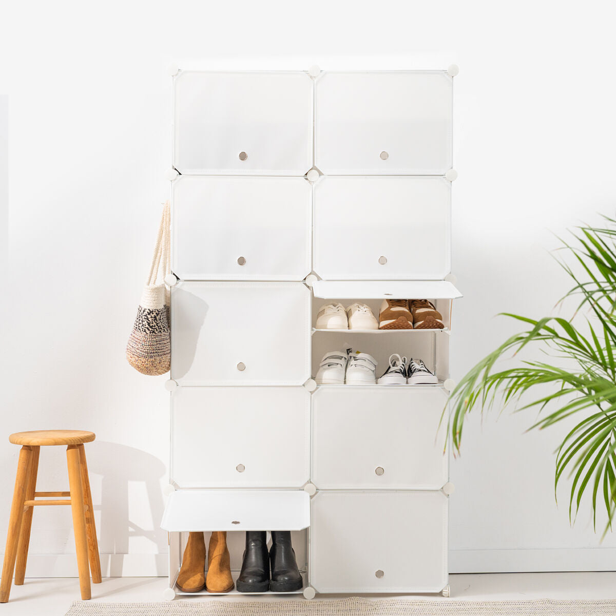 Portable Modular Shoe Cabinet InnovaGoods White-15