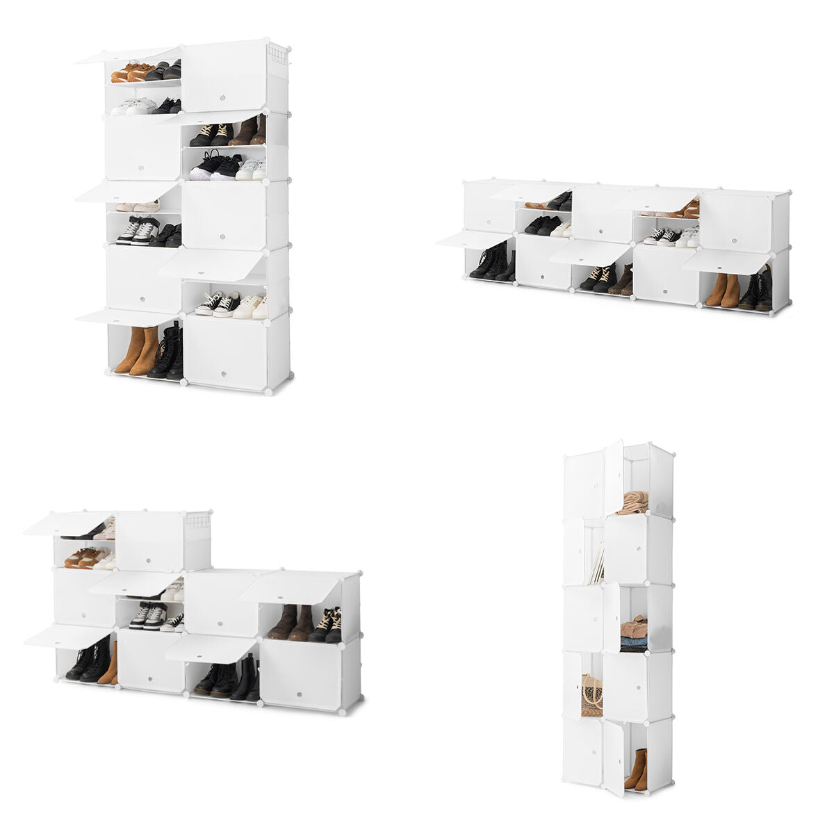 Portable Modular Shoe Cabinet InnovaGoods White-6