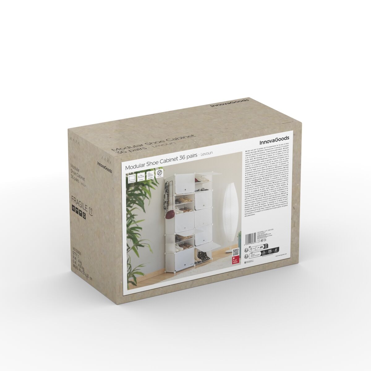 Portable Modular Shoe Cabinet InnovaGoods White-1