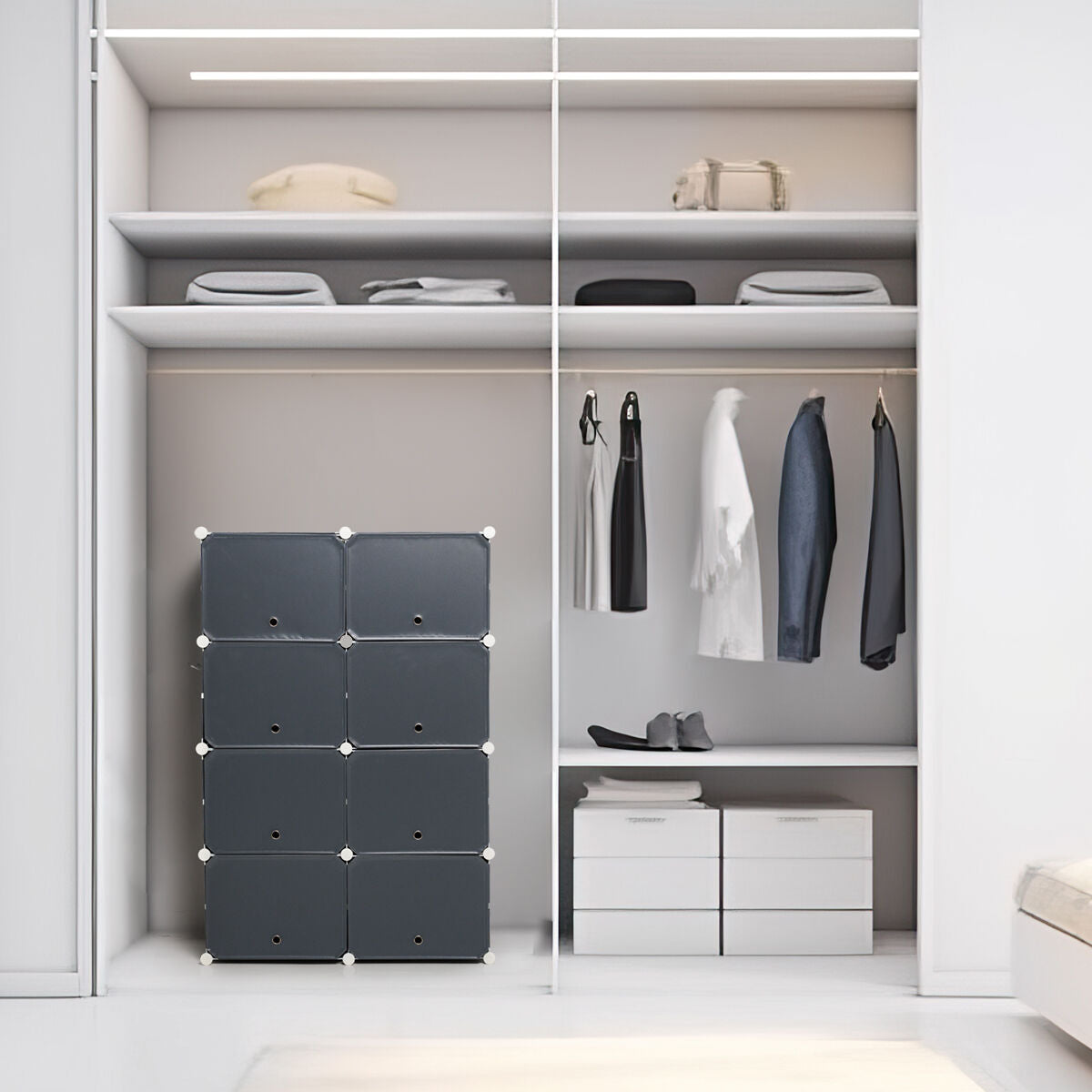 Portable Modular Shoe Cabinet InnovaGoods Grey-12