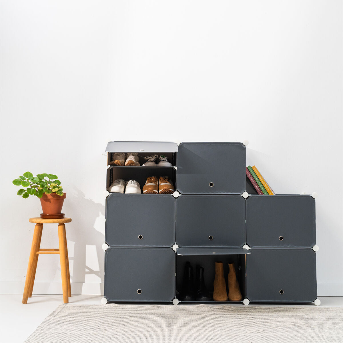 Portable Modular Shoe Cabinet InnovaGoods Grey-17