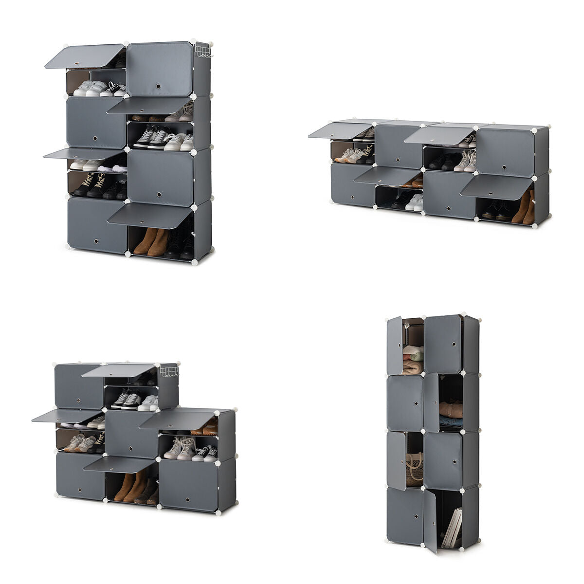 Portable Modular Shoe Cabinet InnovaGoods Grey-7