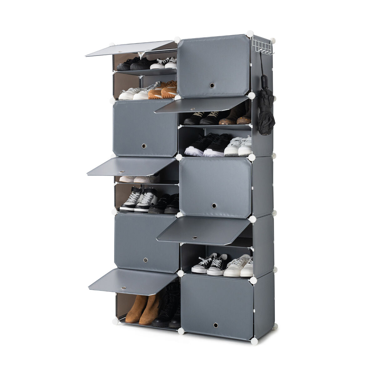 Portable Modular Shoe Cabinet InnovaGoods Grey-9