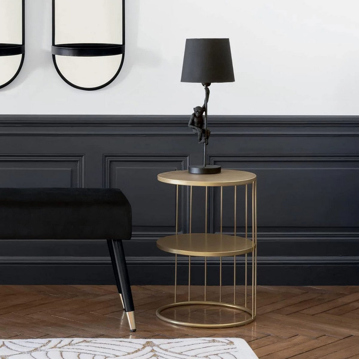 Centre Table Atmosphera Kobu Golden Metal 36 x 36 x 52 cm-1