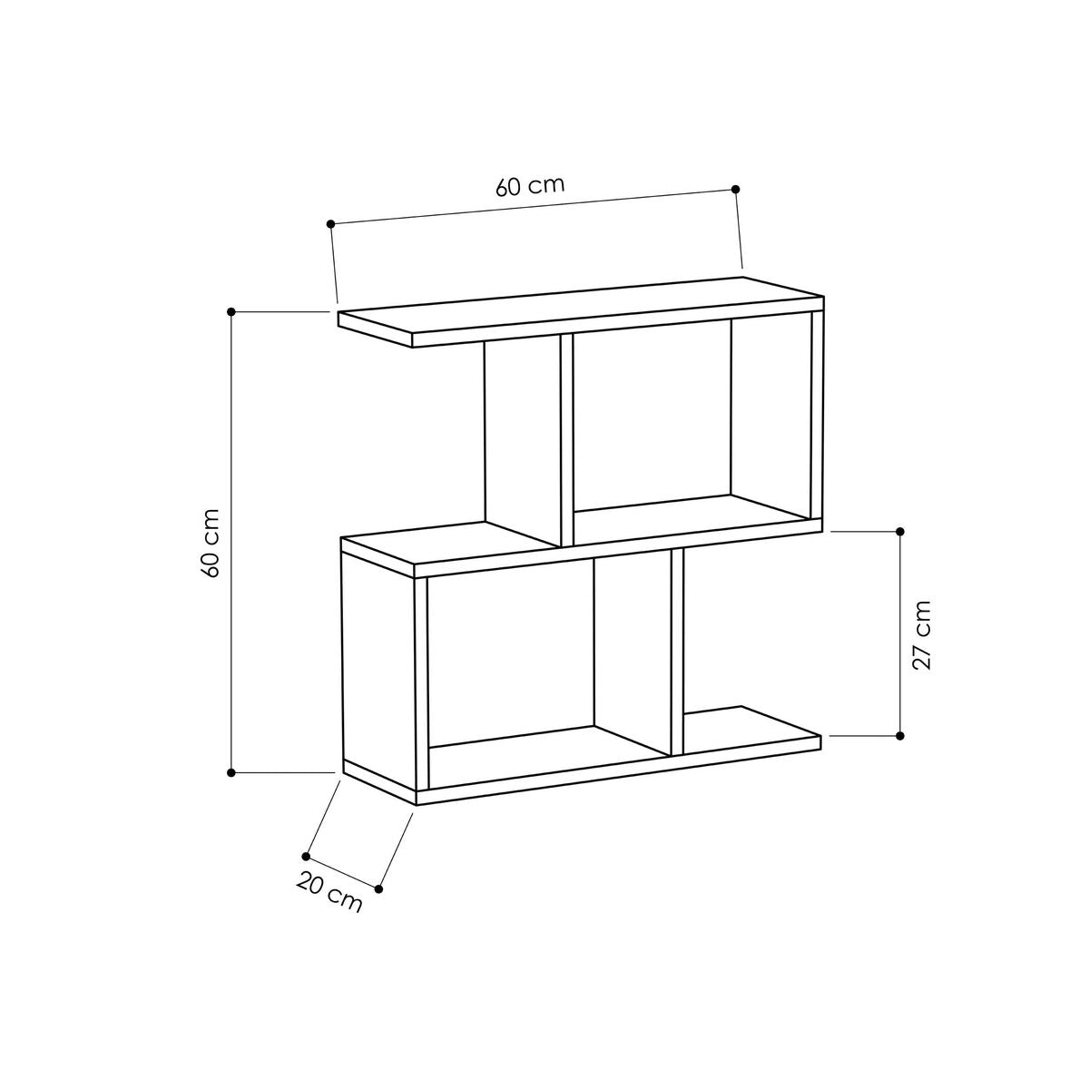 Shelves Alexandra House Living White Wood MDP 60 x 60 x 19 cm-1