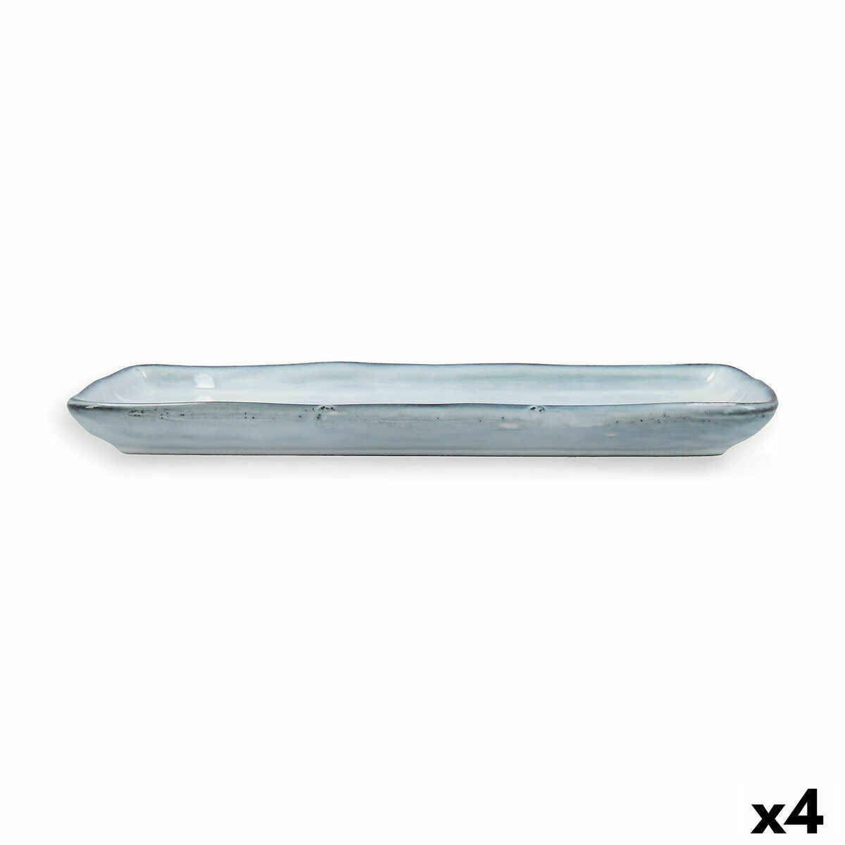 Serving Platter Quid Boreal Blue Ceramic 28 x 14 cm (4 Units) (Pack 4x)-3
