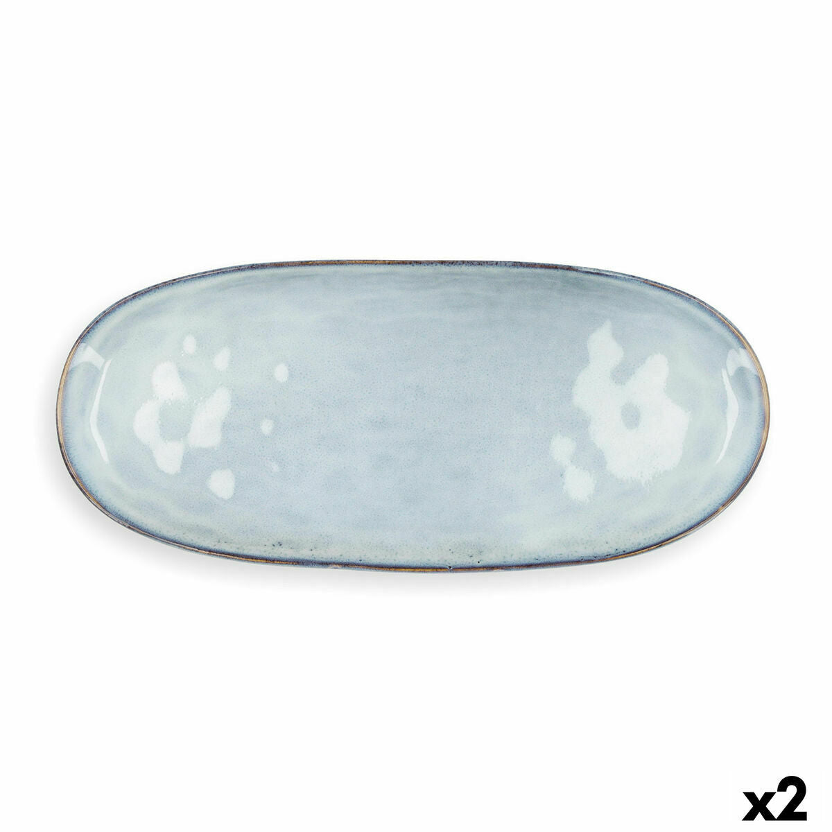Serving Platter Quid Boreal Blue Ceramic 36 x 16 cm (2 Units) (Pack 2x)-2