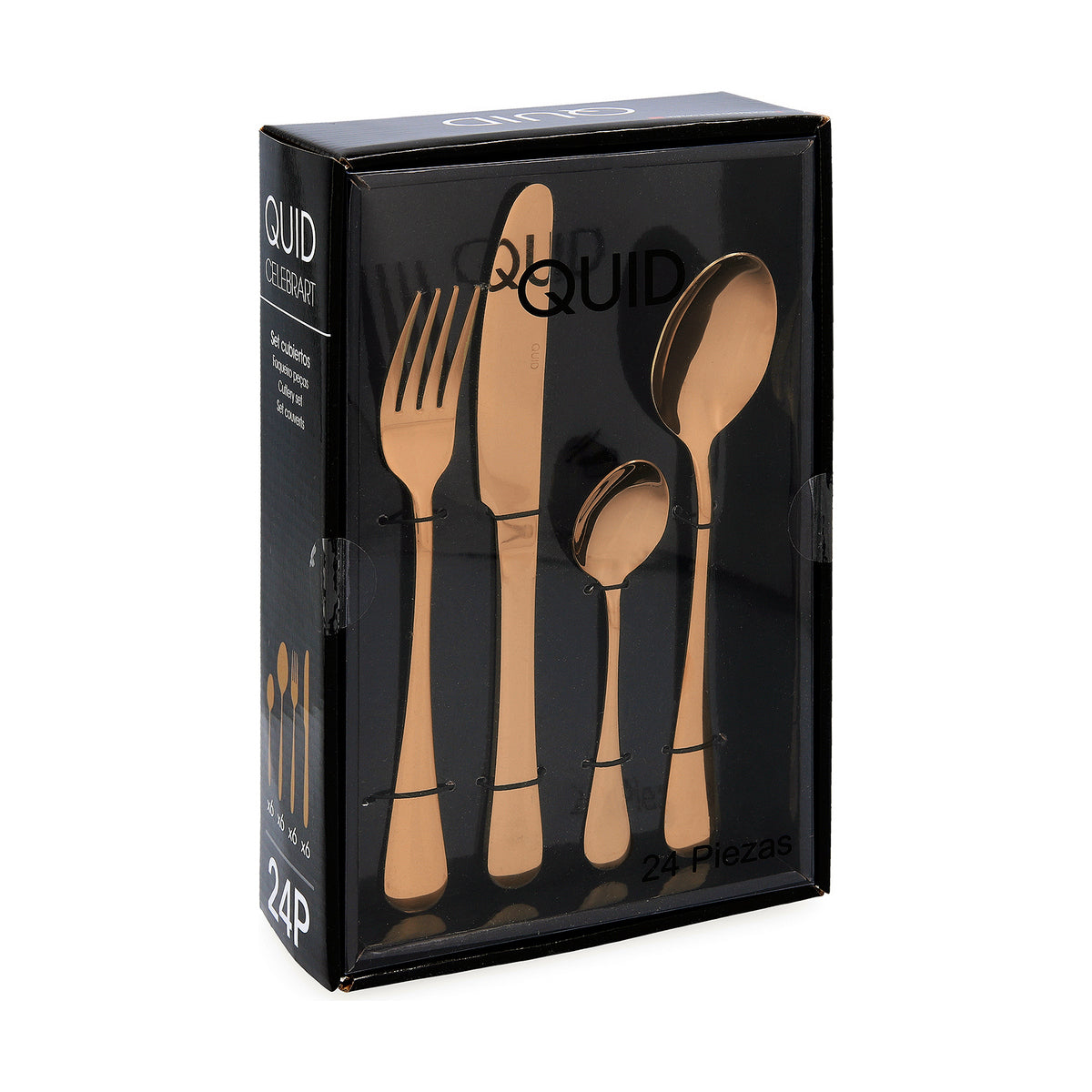Cutlery set Quid Celebrart Metal Copper 24 Pieces-1