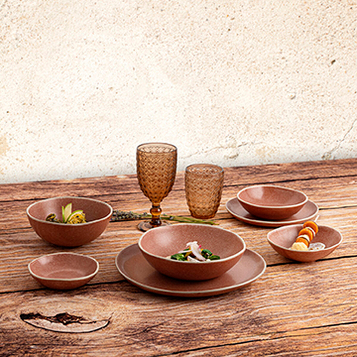 Bowl Bidasoa Gio 15 x 4 cm Ceramic Brown (6 Units)-5