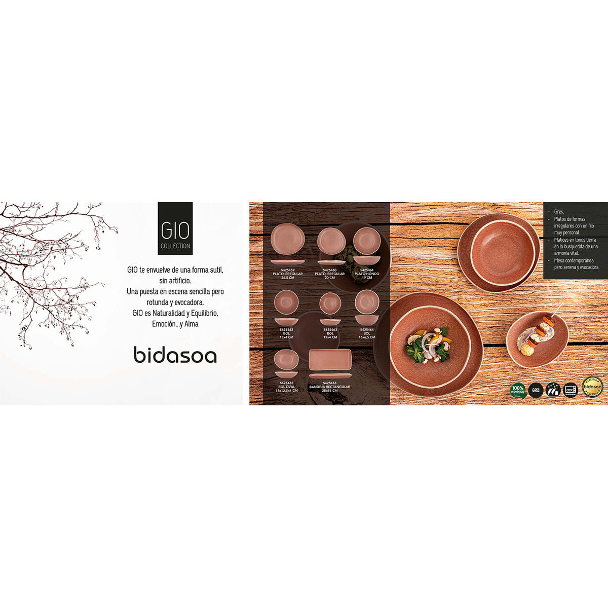 Bowl Bidasoa Gio 15 x 4 cm Ceramic Brown (6 Units)-3