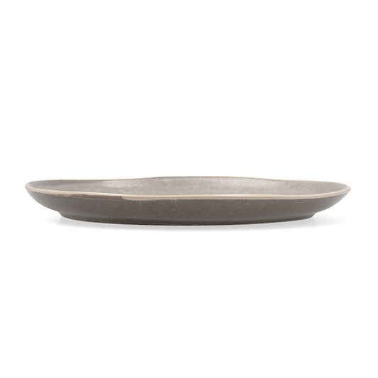 Flat Plate Bidasoa Gio Occasional Grey Ceramic 26,5 cm (4 Units)-2