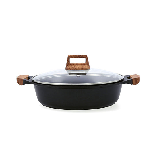 Casserole with lid Quid Karbon Cast aluminium Black 28 cm-0