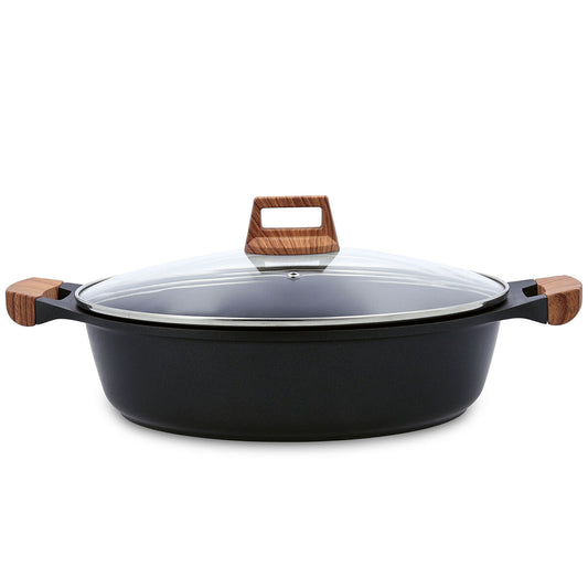 Casserole with lid Quid Karbon Cast aluminium Black 32 cm-0