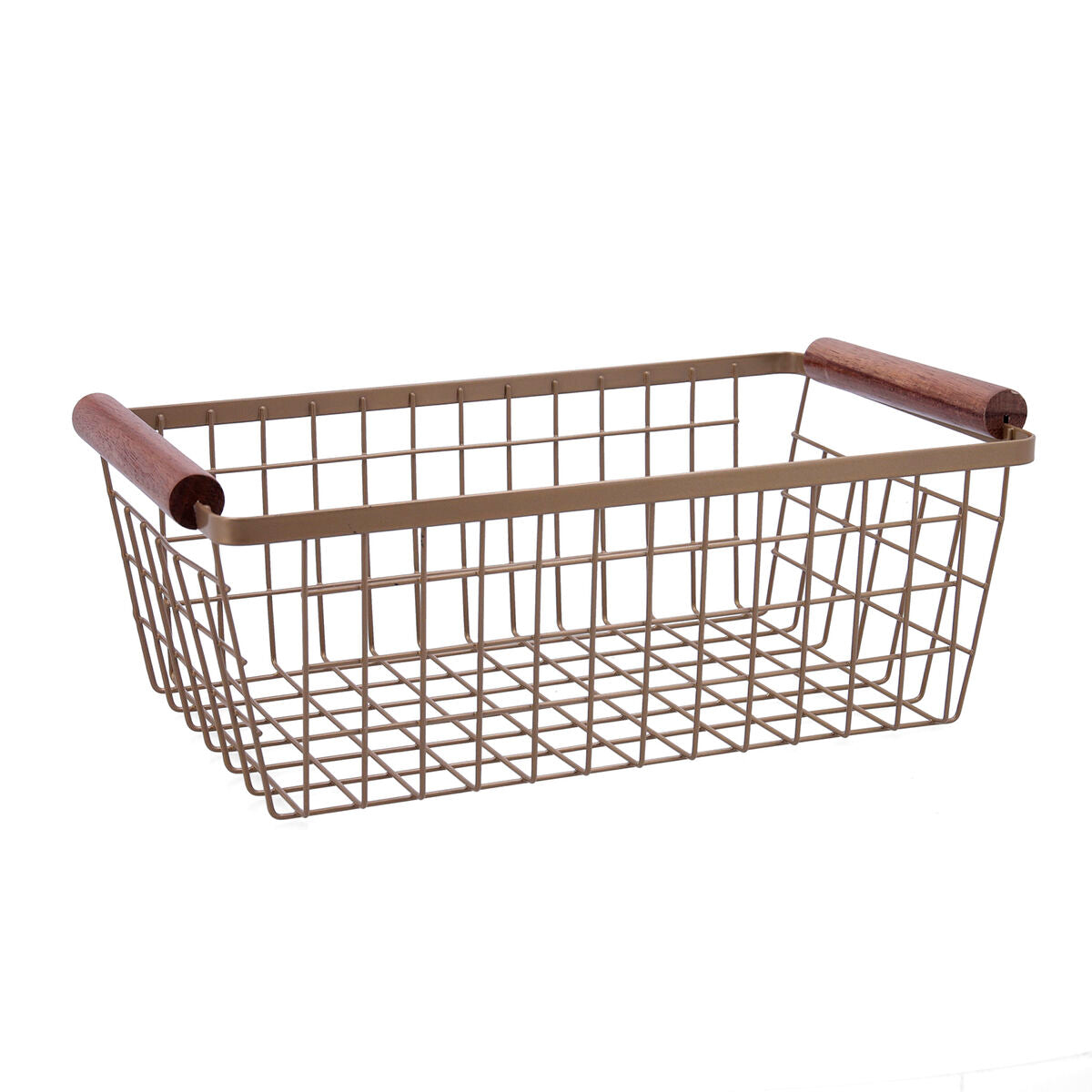 Multi-purpose basket Bidasoa Tiara Steel Copper 32 x 26 x 8 cm (6 Units)-1