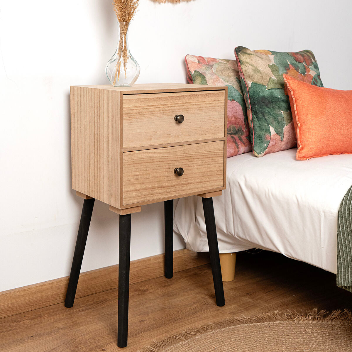 Nightstand Vinthera Moa Natural Metal 35 x 26 x 65 cm-4