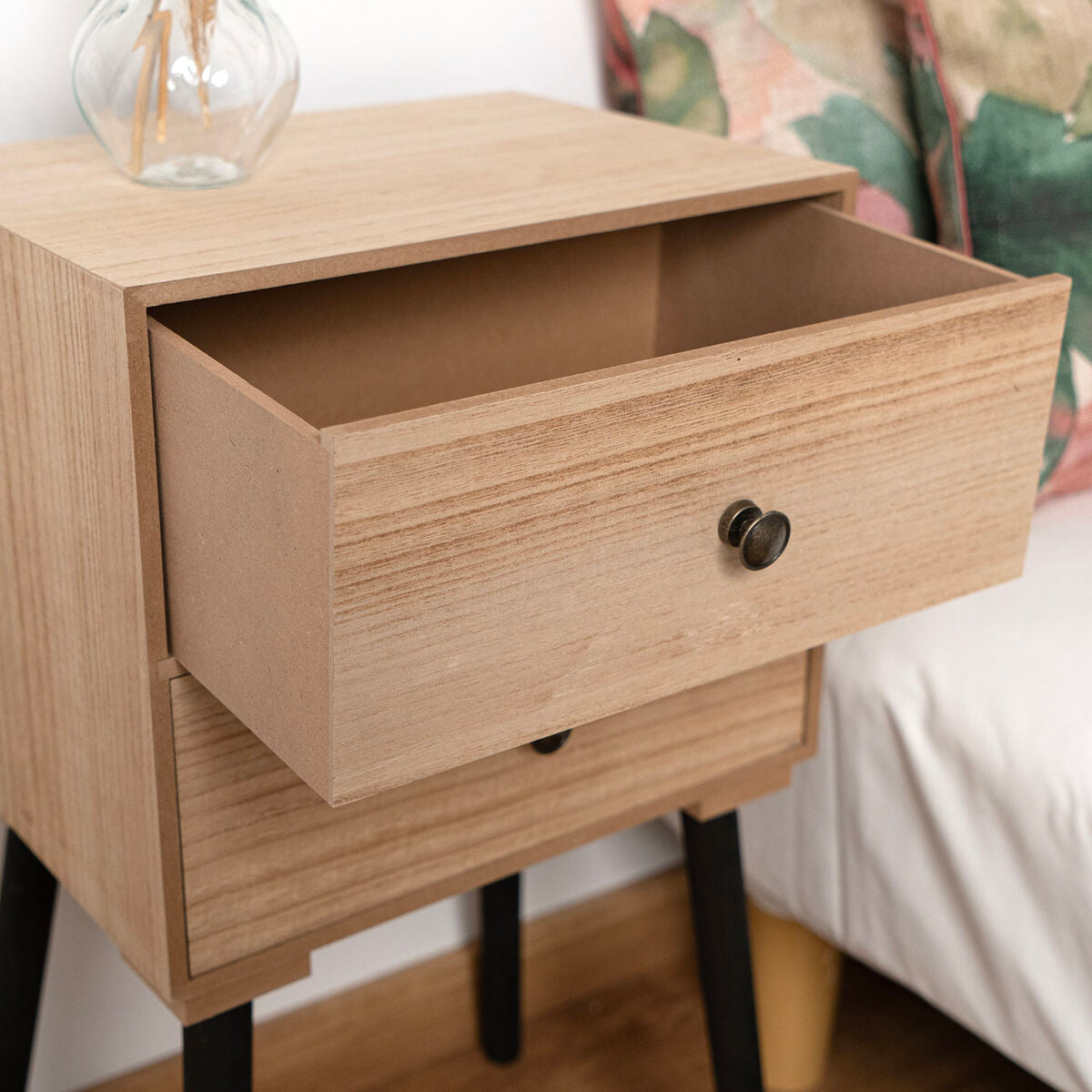 Nightstand Vinthera Moa Natural Metal 35 x 26 x 65 cm-2