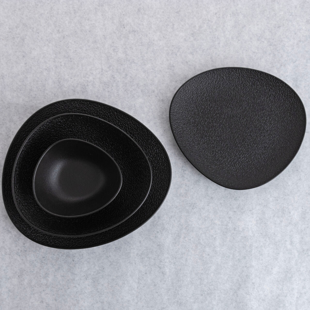 Deep Plate Bidasoa Fosil Black Ceramic Oval 22 x 19,6 x 4,5 cm (6 Units)-4