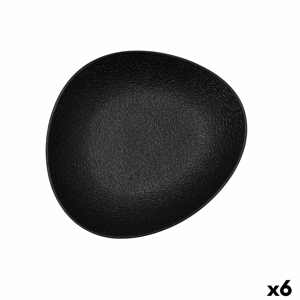 Deep Plate Bidasoa Fosil Black Ceramic Oval 22 x 19,6 x 4,5 cm (6 Units)-0
