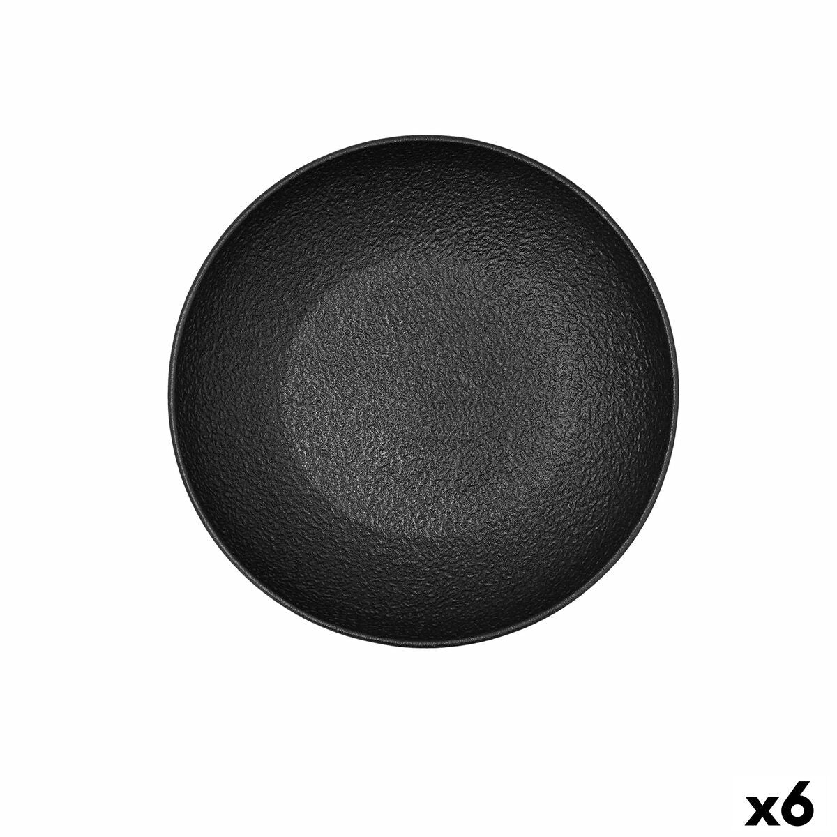 Deep Plate Bidasoa Fosil White Black Ceramic 21 x 21 x 4,7 cm (6 Units)-0