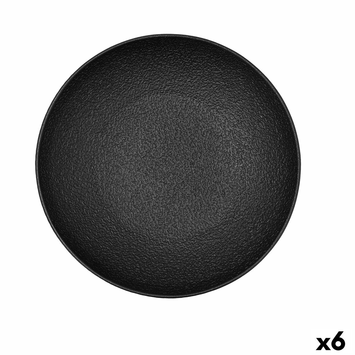 Salad Bowl Bidasoa Fosil Black Ceramic 25,4 x 25,4 x 5,2 cm (6 Units)-0