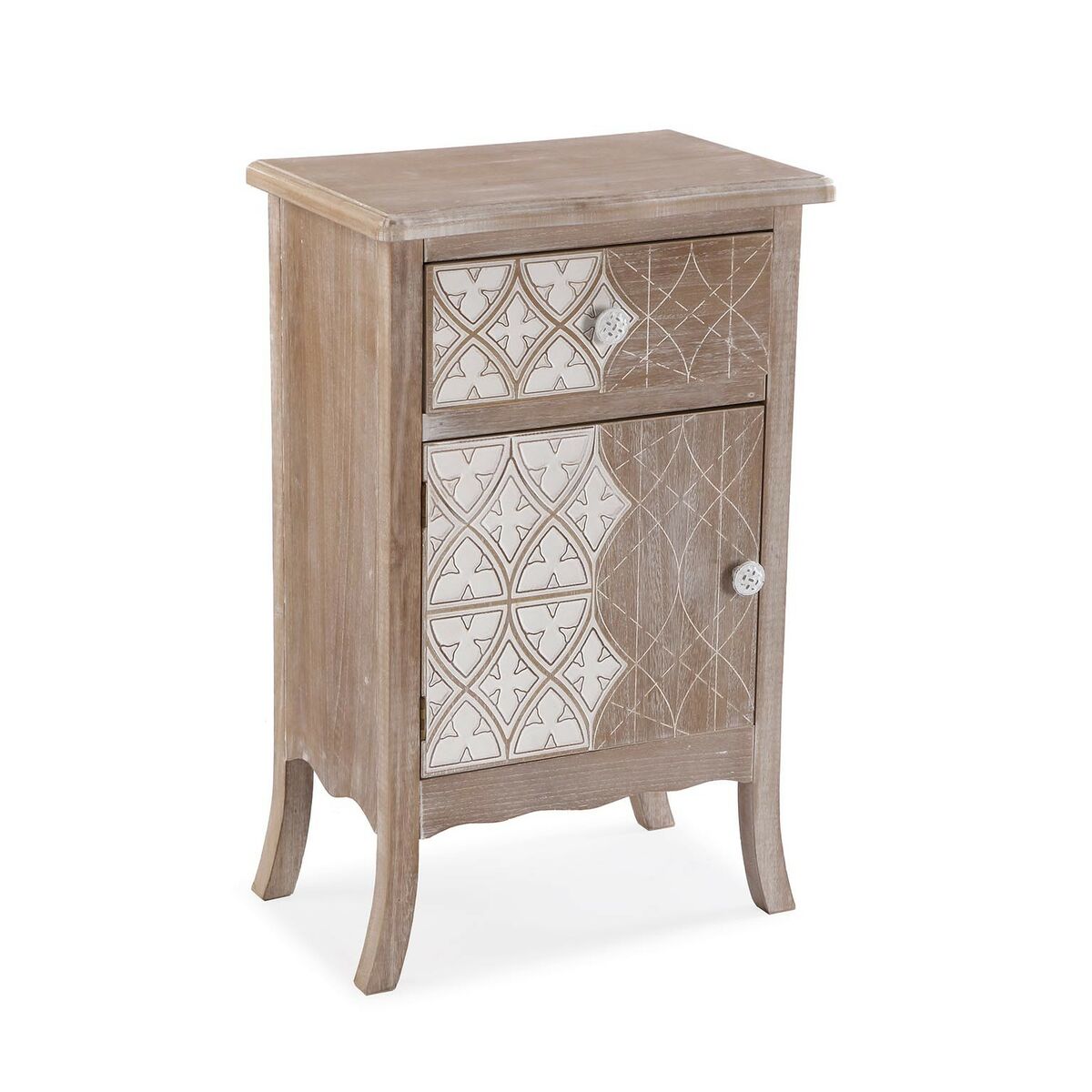 Nightstand Versa Lyra Paolownia wood MDF Wood 30 x 70 x 45 cm-0