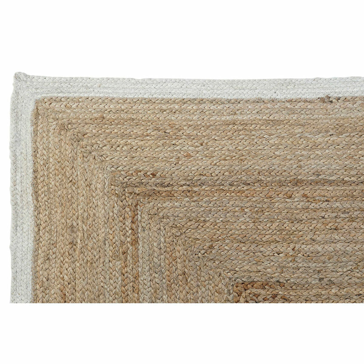 Carpet DKD Home Decor Scandi Polyester Cotton White Light brown Jute 120 x 180 x 1 cm-1