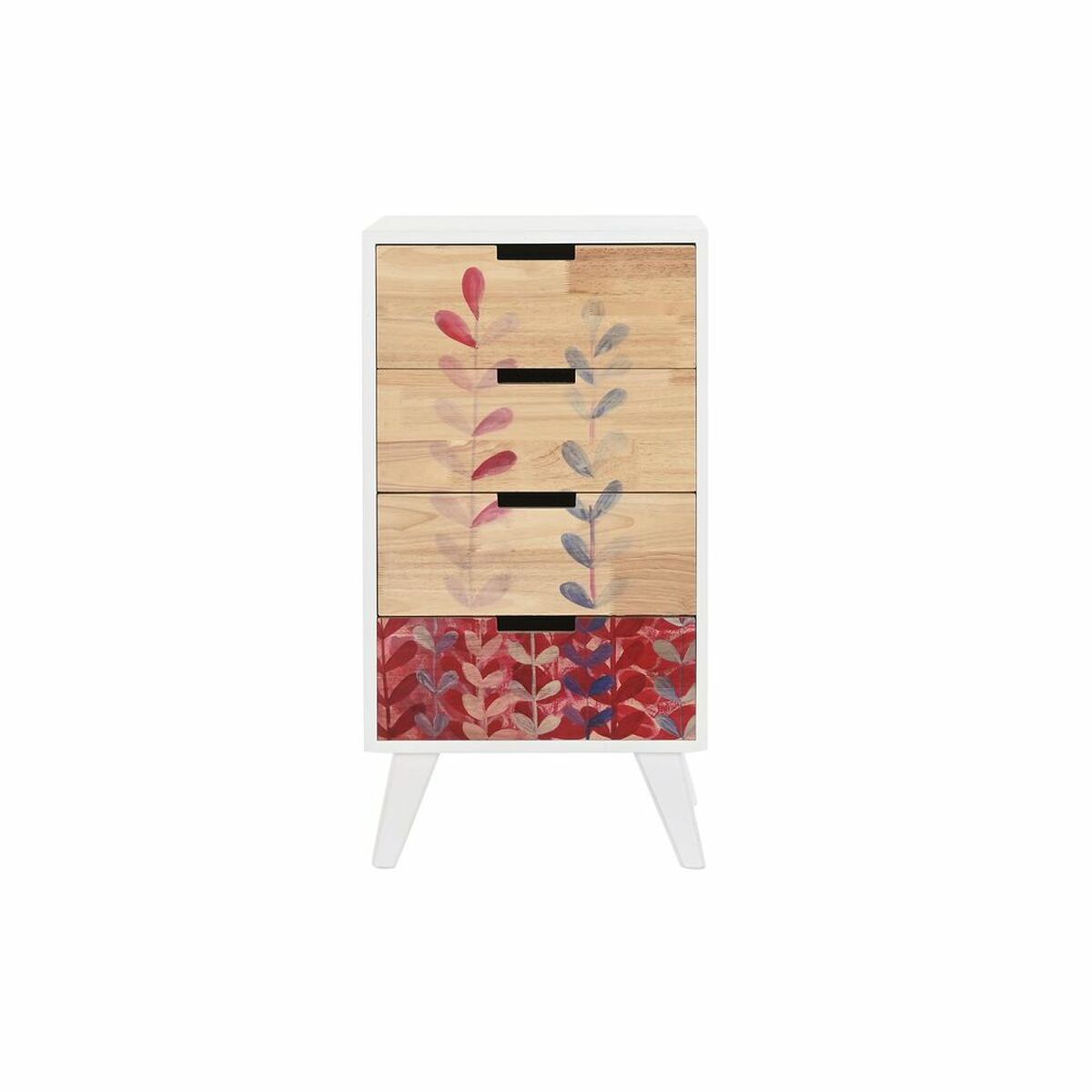 Chest of drawers DKD Home Decor White Maroon Natural Rubber wood Paolownia wood 40 x 30 x 78 cm-1