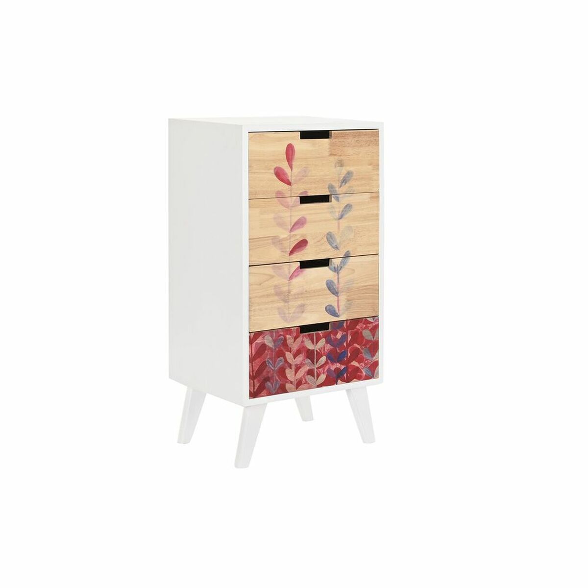 Chest of drawers DKD Home Decor White Maroon Natural Rubber wood Paolownia wood 40 x 30 x 78 cm-0