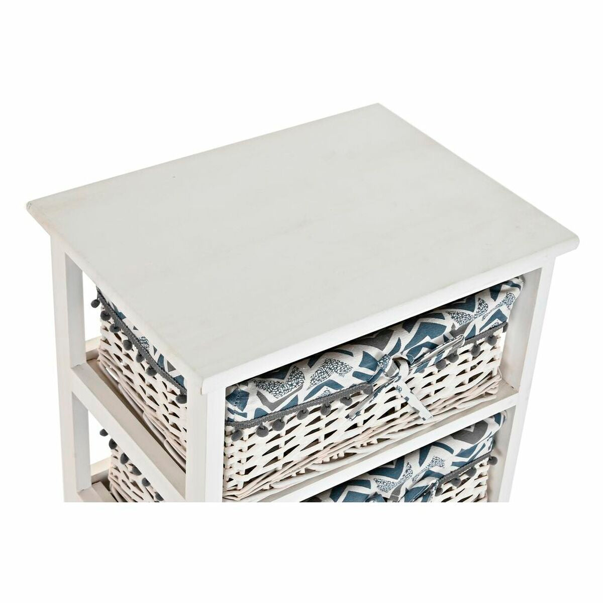 Chest of drawers DKD Home Decor Blue White wicker Paolownia wood 40 x 29 x 59 cm-5