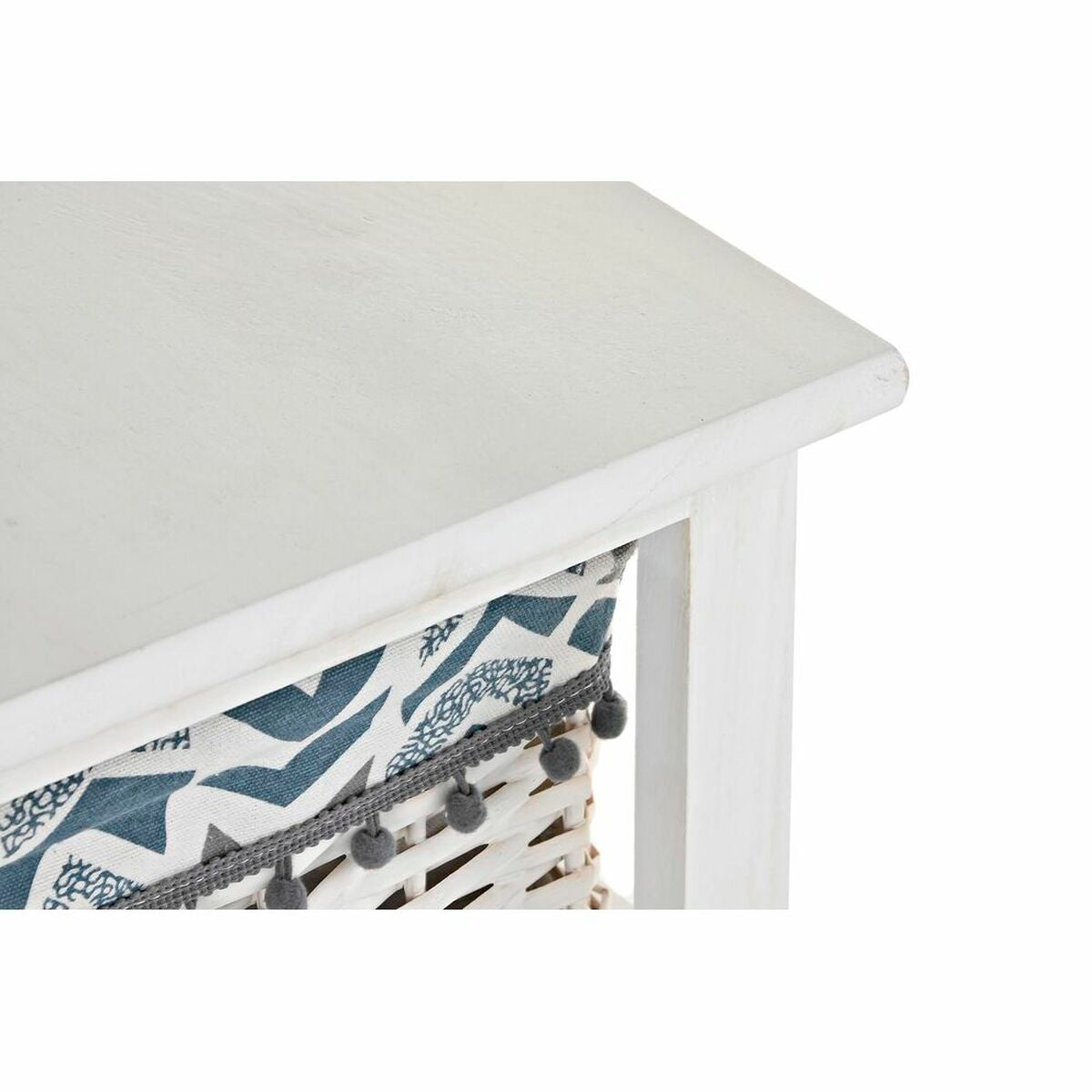 Chest of drawers DKD Home Decor Blue White wicker Paolownia wood 40 x 29 x 59 cm-3