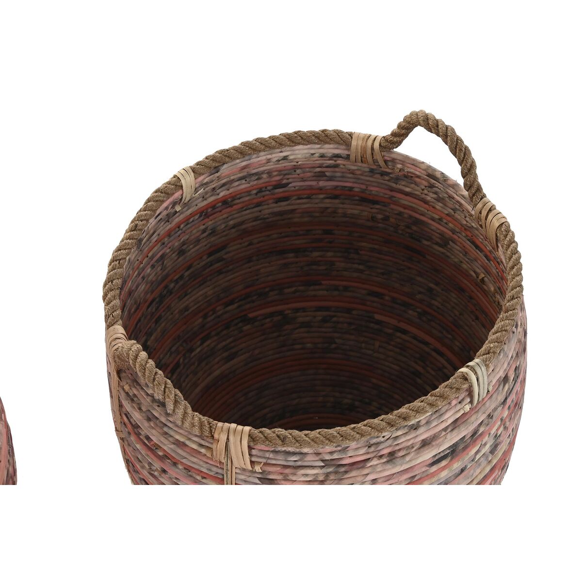 Basket set DKD Home Decor Peach Natural Boho 52 x 52 x 58 cm-3