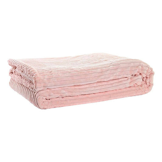 Blanket DKD Home Decor 150 x 200 x 2 cm Pink Scandinavian-0
