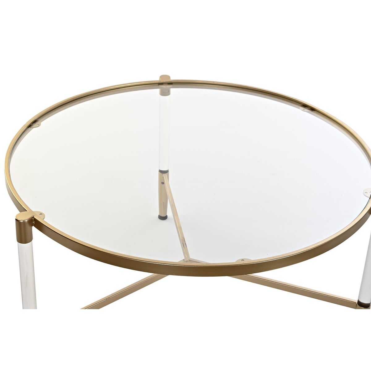 Centre Table DKD Home Decor Glamour Transparent Golden Acrylic Metal 87 x 87 x 50 cm-2