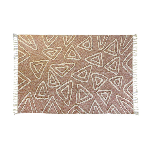 Carpet DKD Home Decor Pink Terracotta White Fringe Urban (160 x 230 x 1 cm)-0