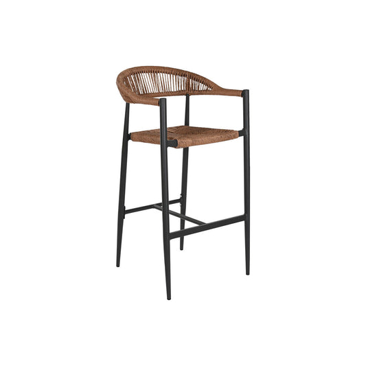 Stool Home ESPRIT Brown Black Aluminium Rattan 52 x 55 x 105 cm-0