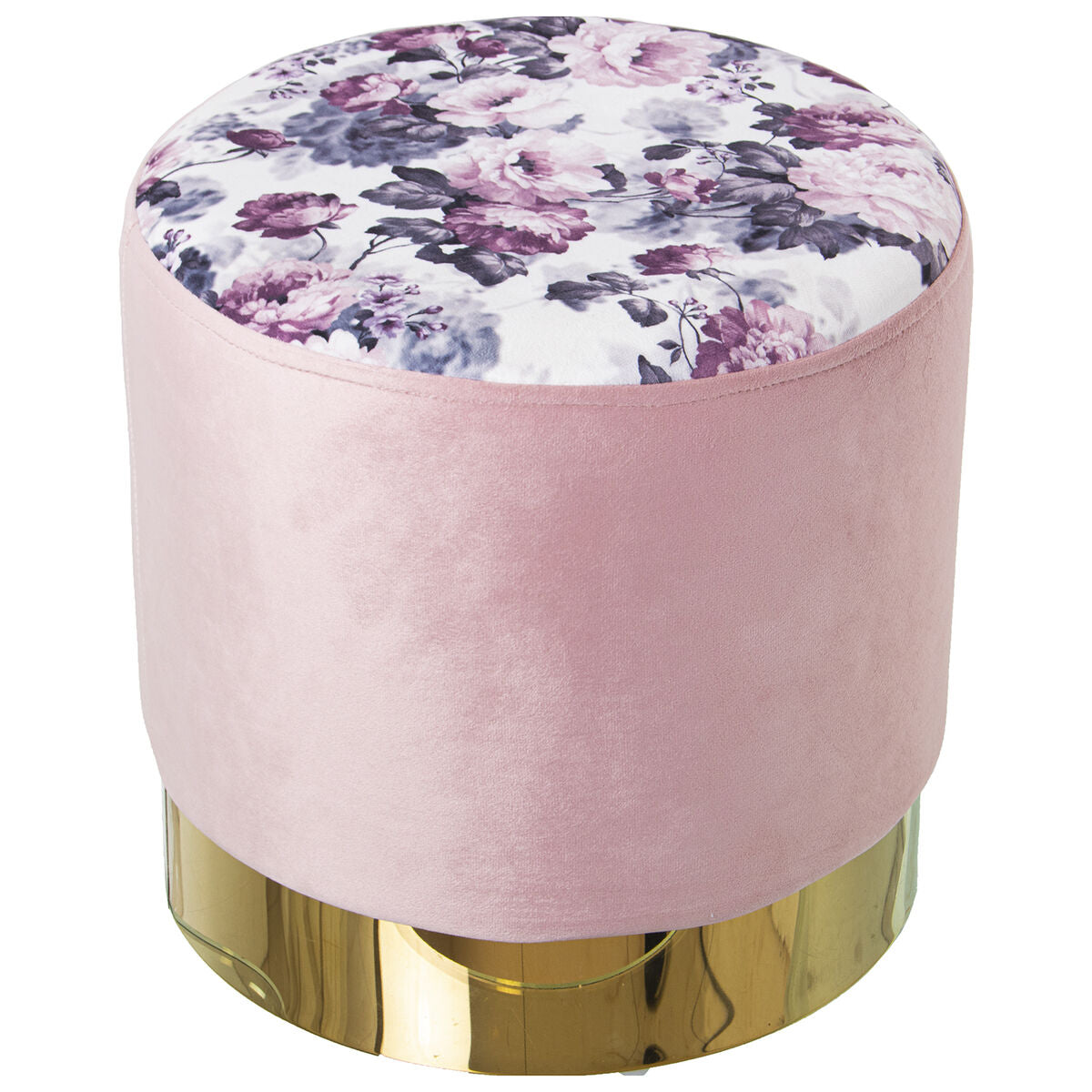 Pouffe Alexandra House Living Pink Velvet Wood 36 x 36 x 36 cm-0