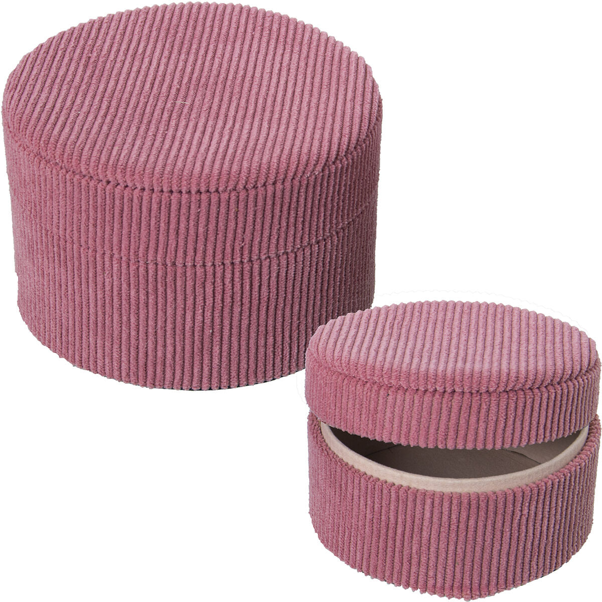Set of decorative boxes Alexandra House Living Pink Textile 2 Pieces-0